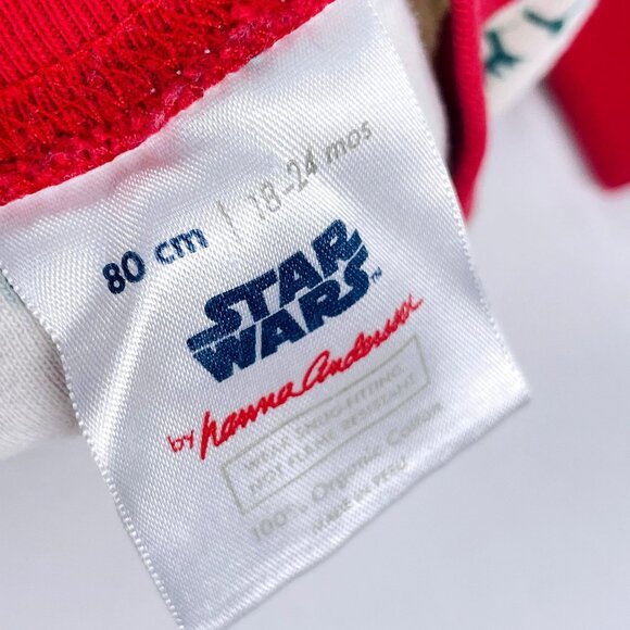 Hanna Andersson Star Wars Christmas Holiday Zipper Sleeper Pajamas 80cm 18-24m - Picture 6 of 11